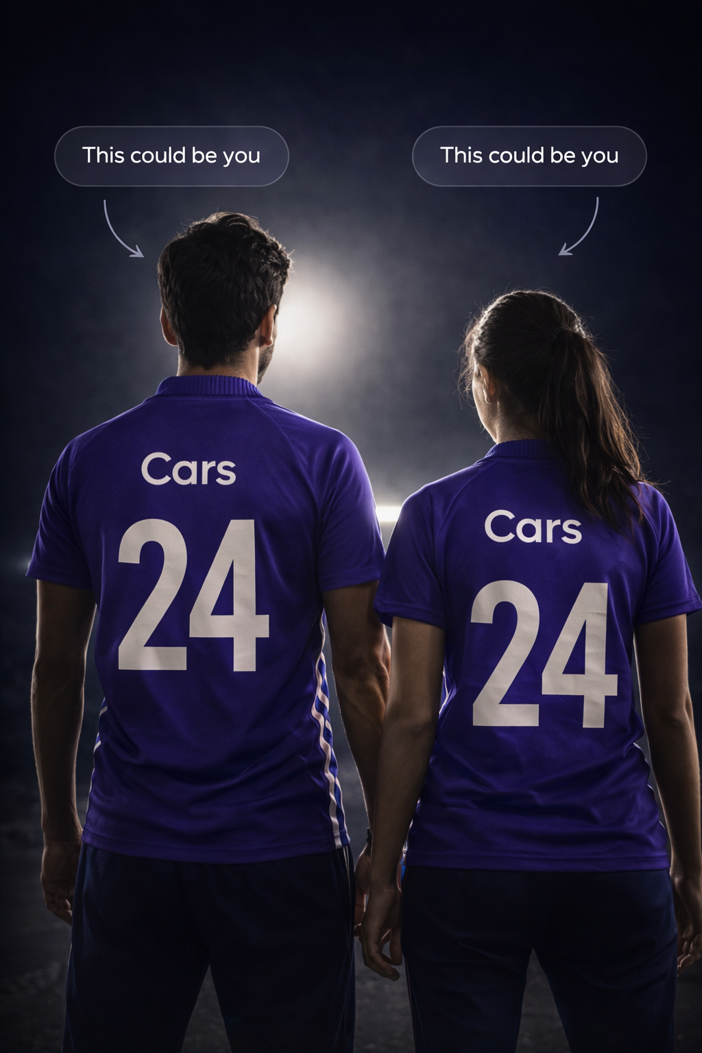 Cars24 team members in jerseys with This could be you callouts